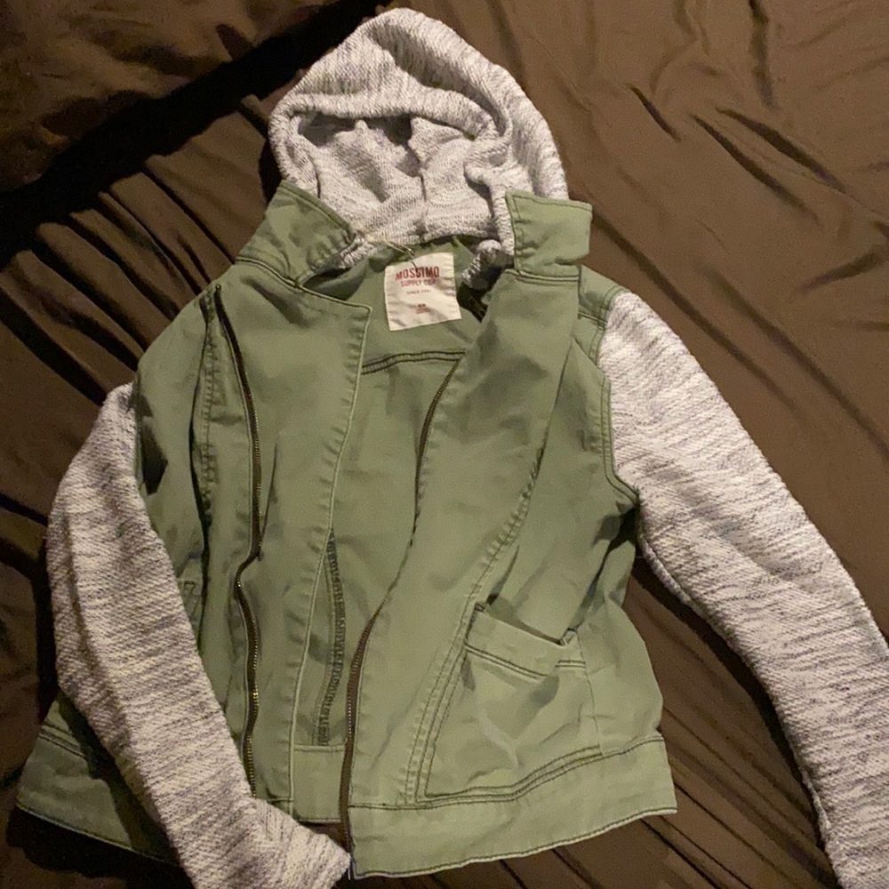 Green zip up jacket